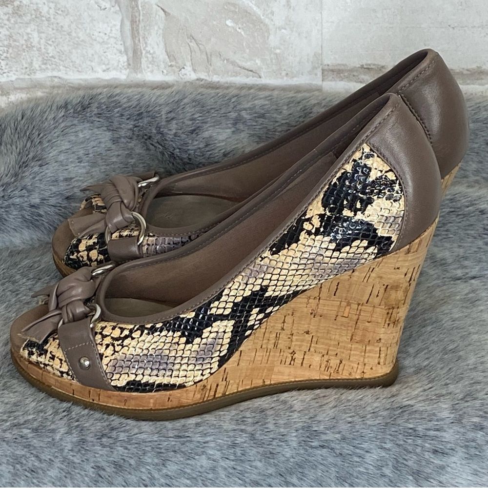 Sperry Brown Leather Wedge Sandals Size 6.5